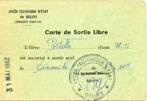 Carte de sortie libre 